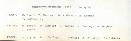 Class List, 1971 6D